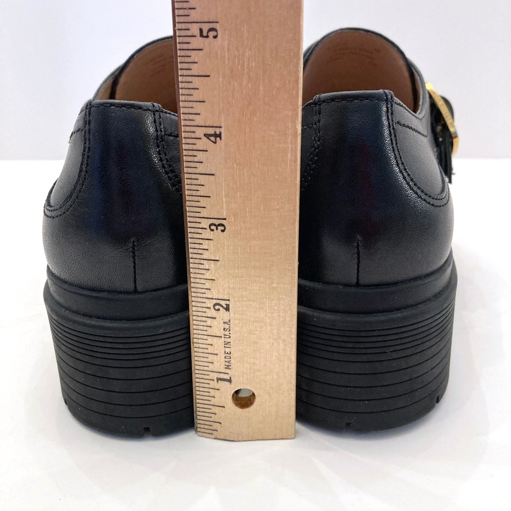 Cole Haan Carlitta Monk Strap Lug Sole Oxford Loafers Black Leather Womens 8B - Picture 6 of 11